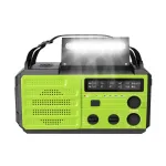 Rádio de Manivela de Emergência com Lanterna LED para Emergência, Rádio Meteorológico Portátil AM/FM NOAA com Carregador de Telefone Power Bank de 8000mAh, Carregado por USB e Energia Solar para Camping, Alarmes SOS para Casa e Exterior