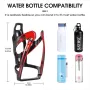WEST BIKING Curved Bike Bottle Holder Tough Stable Lightweight Fashion Bicycle Watter Cage for MTB Road Road Bike-Black