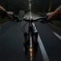 BIKIGHT Bicycle Horn Headlight with Phone Holder 90° Rotation 5 Light Modes Type-C Charging Waterproof Bike Front Light for MTB Outdoor Night Riding Safety