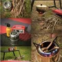 IPRee Outdoor Firewood Stove Portable Folding Wood Stove Stainless Steel Wood-burning Stove Camping Picnic BBQ Windproof Furnace