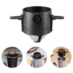 IPRee Coffee Filter Portable Stainless Steel Coffee Tea Funnel Reusable Tea Infuser Coffee Dripper Drip For Home Office Outdoor Travel