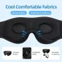 KALOAD 3D Contoured Cup Design Eye Yoga Mask Music Play Comfortable Sleeping Headphones with Built-in HD Speaker Mask For Quick Sleep