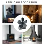 DY565J Energy Saving Fireplace Fan 5 Blade Fireplace Quiet SafeHeat Powered Stove Fan Log Wood Burner Eco Friendly Fan