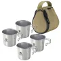CAMPINGMOON Sierra Cups Set 160ml/210ml Stainless Steel Sierra Cup Picnic Tableware Portable Hiking Camping Cup Picnic Cookware