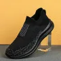 TENGOO Sports Leisure Shoes Breathable Anti Slip Shock-Absorbing Running Shoes Lightweight Safety Comfortable Men Mesh Shoes for Outdoor Jogging Climbing Cycling