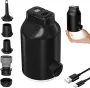 IPRee 3 in 1 Electric Air Pump With Battery For Inflatable Bed, Vacuum Bags, 5 Camping Nozzles & Rapid Swelling And Deflated, Travel Pump For Swimming Rings, Floating