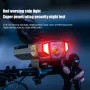 BIKIGHT Solar Rechargeable Zoomable Bicycle Headlight 1600mAH Anti-glare Red Warning Lamp Type-C Charging Bike Front Light for Night Riding Safety