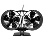 IPRee Stove Fan 10-Blades Heat Powered Double Headed Fireplace Fan Thermodynamic Fan For Autumn Winter Indoor Wood Burners Home Warm
