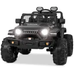 Kimbosmart 4WD 24V 7A Battery Powered Electric Kids Ride on Cars Dual 35W Motor 7.5 km/h Max Speed 2.4G Remote Control LED Lights Toy Car