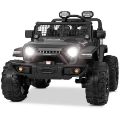 Kimbosmart 4WD 24V 7A Battery Powered Electric Kids Ride on Cars Dual 35W Motor 7.5 km/h Max Speed 2.4G Remote Control LED Lights Toy Car