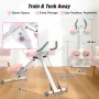 Warmounts 440lbs Capacity Foldable Adjustable Ab Trainer Core Workout Machine with Resistance Bands Men Women Exercise Equipment with Knee Protection for Home Gym Fitness