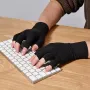 KALOAD 1Pair Sarung Tangan Mampatan Copperion Arthritis untuk Dewasa Melegakan Sakit Tangan Bengkak Carpal Tunnel Sokongan Separuh Jari Sendi Terapi