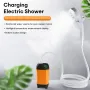 Ducha eléctrica portátil para exteriores, ducha de camping IPX7, resistente al agua, con pantalla digital para camping, senderismo, mochilerismo y viajes.