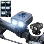 BIKIGHT Mini Bike Headlight 550lm Brightness Dual Distance Beam 5 Modes Lighting Type-C Rechargeable Battery Display Bike Handlebar Headlight for Night Cycling