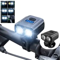 BIKIGHT Mini Bike Headlight 550lm Brightness Dual Distance Beam 5 Modes Lighting Type-C Rechargeable Battery Display Bike Handlebar Headlight for Night Cycling