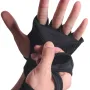 SKDK 1Pair Weight Lifting Fitness Sports Gloves Non-slip Breathable Sweat-wicking Silicone Palm Extended Strap Wrist Guard Gloves for Gym Power Training