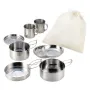 IPRee Stainless Steel 8Pcs Cookware Set for Camping Camping Pot and Pan Set with Cups Outdoor 2-3 Person Tableware for Hiking Picnic