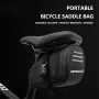 BENGGUO 1L Portable Bike Saddle Bag Hang Taillight Reflective Large Capacity Bicycle Under Seat Storage Pack for Outdoor Cycling
