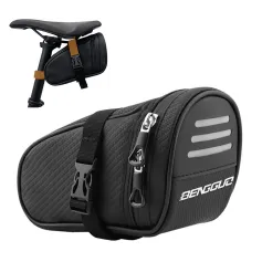 BENGGUO 1L Portable Bike Saddle Bag Hang Taillight Reflective Large Capacity Bicycle Under Seat Storage Pack for Outdoor Cycling
