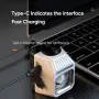 BIKIGHT Portable Hanging Bicycle Headlight Adjustable High Low Beam Anti-glare Waterproof Type-C Charging Bike Front Light for Outdoor Night Riding Safety