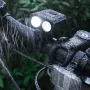 BIKIGHT Mini Bike Headlight 550lm Brightness Dual Distance Beam 5 Modes Lighting Type-C Rechargeable Battery Display Bike Handlebar Headlight for Night Cycling