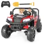 FUNTOK U01S 24V 7AH Double Seater Kids Ride on Truck Car 8km/h Max Speed Safety Rechargeable Powered Electric Car for 3-8 Years Old Kids with Remote Control