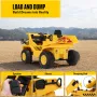 FUNTOK DT01A 12V 7AH Licensed Caterpillar Kids Ride on Truck Car 4km/h Max Speed Safety Rechargeable Powered Electric Car for 3-6 Years Old Kids with Shovel Remote Control Bluetooth MP3 Player
