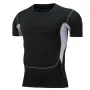 Camiseta deportiva de manga corta TENGOO para hombre, transpirable, de secado rápido, elástica y cómoda, para entrenamiento en gimnasio al aire libre y fitness.