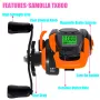 SAMOLLA Electronic Bait Casting Fishing Reel Large LED Screen 7.2:1 High Speed 10kg Max Drag Deep Position Memory Fish Alarm USB Rechargeable Casting Reel for Beach River Lake Offshore