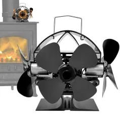 IPRee Stove Fan Without Electricity Quiet Chimney Fan For Stove Pipe Efficient Heat-Powered Fan For Oven Fan Wall Mounted Stove Fan