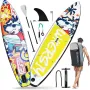 [US Direct] WKERSIY Inflatable Paddle Board Stand Up Surfing Board 6 Inch Thick Surfboard Surf Set with Paddleboard Surf Fin Coiled Leash Inflator Pump and Carry Bag SYFC320DOG