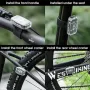 WEST BIKING Mini Portable Bike Taillight 4 Light Modes USB Rechargeable 180° Wide Angle PX5 Waterproof White Red Warning Bicycle Back Light for Cycling Running Hiking