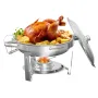 Warmounts 1/2/4/6Pack Chafing Dish Buffet Set, 5QT Round Buffet Servers and Warmers Set, Stainless Steel Catering Food Warmer with Glass Lid & Holder for Party Home Garden Wedding