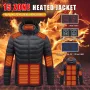 TENGOO HJ-15 Heated Jacket 15 Heating Zones USB Charging Thermal Warm Jacket Motorcycle Men's Heated Hooded Coat Outdoor Sportswear