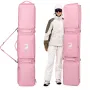 DashingNoah Rolling Ski Bags with Wheel, 155cm-175cm Padded Waterproof Snowboard Bag for Air Travel, Fits Single Ski & Skis with 3 Separation Storage, Unisex Adjustable Length, Pink