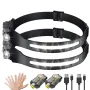 Bikight LED COB Sensor Headlamp with Tail Magnet UV Light USB C Rechargable Head Flashlight Headlight LED COB Work Light