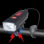 Multifunctional Headlight 1200mAh Large Battery Anti-theft Waterproof 3 Light Modes Front Light with 120dB Horn for Night Cycling