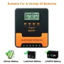 12V-24V automatisk MPPT solcellsladdningsregulator 10A, 20A, 30A, 40A, 50A, 60A smart PV-regulator, litiumblybatteriladdare