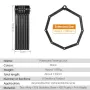 WEST BIKING Folding Bike Lock 1.2m Length High Strength Steel 4-dight Password 8 Section Extend Chain Waterproof Safety Lock for Bicycle Motorcycle Electric Scooter