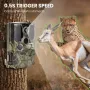 Telecamera da caccia con tracciamento della fauna selvatica da 14 MP, supporto streaming live 4G, risoluzione video HD 2,7K, impermeabile, rilevamento del movimento, doppia telecamera PIR per visione notturna, per fotografia all'aperto