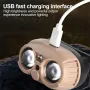 Bikight Smart Body Motion Sensor Mini LED Headlamp with Band, USB Rechargeable Headlight Waterproof Camping Flashlight Portable Head Light Torch Lamp