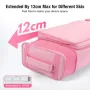 DashingNoah Rolling Ski Bags with Wheel, 155cm-175cm Padded Waterproof Snowboard Bag for Air Travel, Fits Single Ski & Skis with 3 Separation Storage, Unisex Adjustable Length, Pink