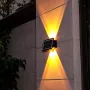 LED Solar Wall Light Outdoor Up and Down Garden Lamp for Home Porch Fence Stairs Wall Backyard Luminous Lighting