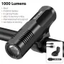 WEST BIKING 1000LM Bicycle Headlight 8 Lighting Modes Aluminium 4500mAh Power Bank Type-C Rechargeable Waterproof Flashlight for MTB Road Cycling