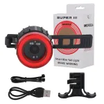 MEROCA Bicycle Rear Light USB Charging High Visibility Multifunction Flashing With Brake Sensor Tail Light MTB Road Bike Lamps