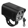 BENGGUO 2-in-1 LED Bicycle Front Light with Bell Horn 4 Super Bright LEDs 500mAh Battery Type-C Charging Safe for Night Cycling