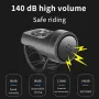 Astrolux? BC2 Luz Dupla de LED Brilhante para Bicicleta de 800LM, Bateria de 2600mAh, IP64 à Prova D'água, 5 Modos de Iluminação, Tipo C, Lanterna Frontal Recarregável para Bicicleta com Buzina Traseira