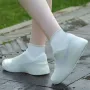 XANES 1 Pair Waterproof Non-slip Silicone Bike Shoe Cover High Elastic Wear-resistant Unisex Rain Boots for Rainy Day Cycling Reusable Shoe Cover