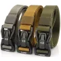TUSHI Quick Release Metal Buckle Tactical Belt Breathable Elastic Military Belts For Men Stretch Pant Waistband Hunting Belt