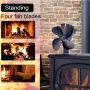 IPRee Heat Power Stove Top Fan For Wood Burner Log Burning Fire 4 Blades Fireplace Stoves Parts Heating Cooling Vents Home Improvement-DY014L